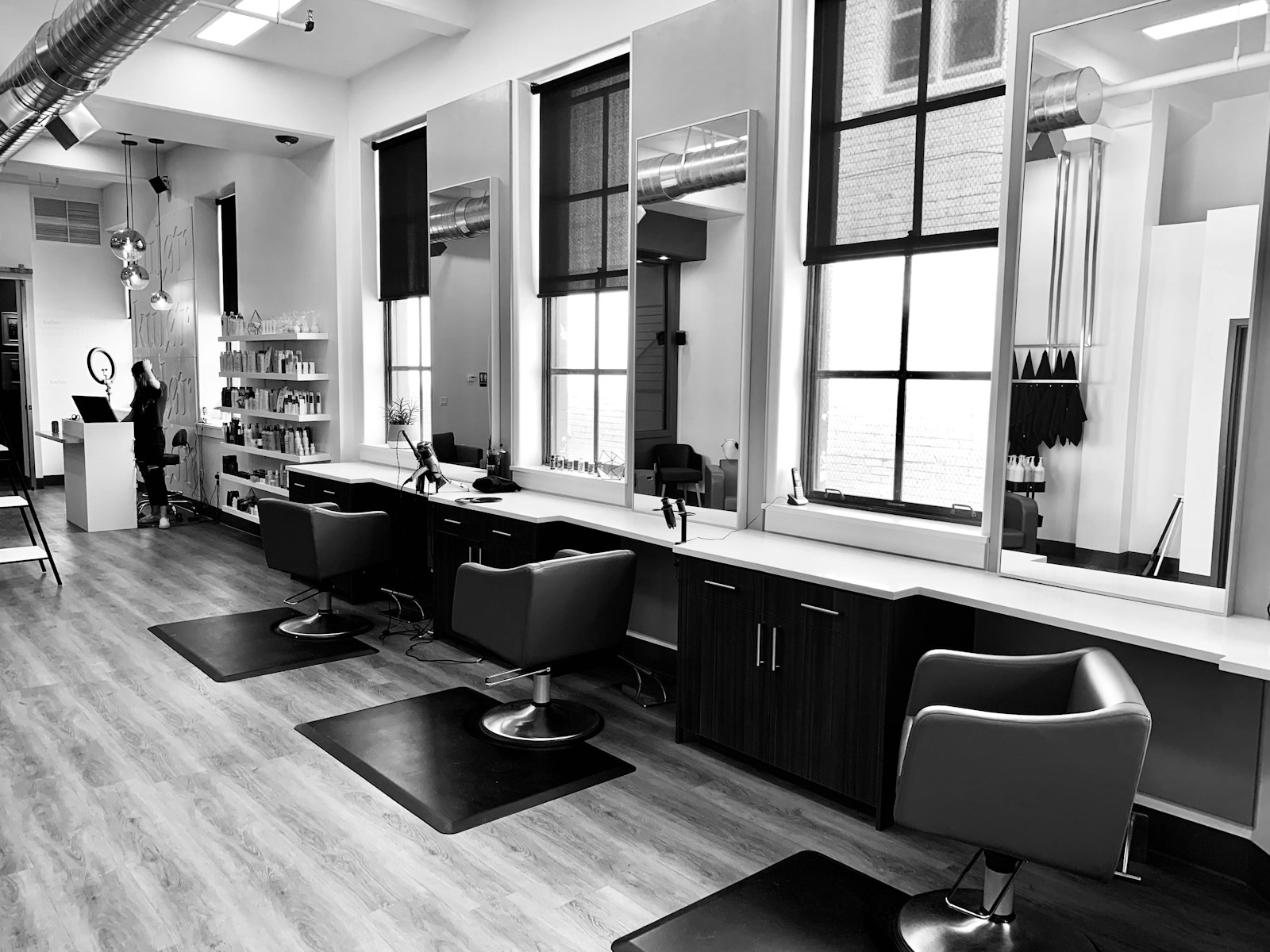 Bright, modern MYNE salon interior